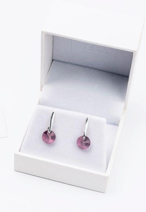 Aros Punto de Luz Cristales Genuinos Antique Pink-2