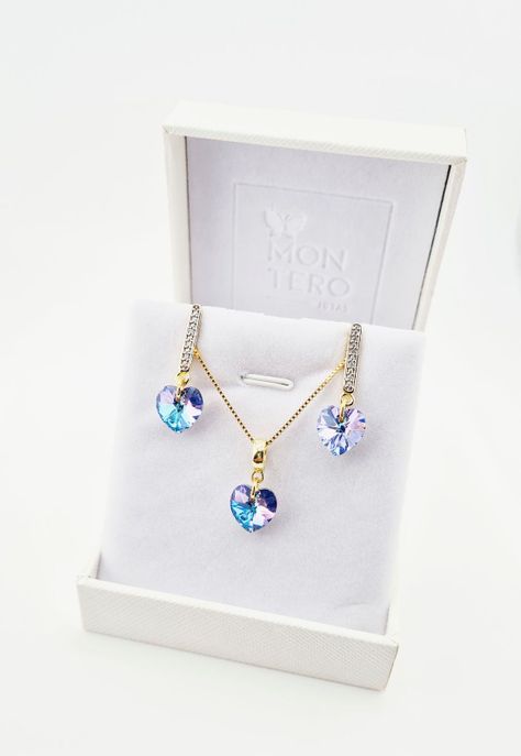 Conjunto Romance Gold Cristales Genuinos Vitral Light-4
