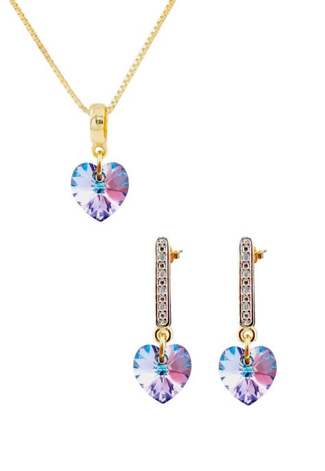 Conjunto Romance Gold Cristales Genuinos Vitral Light-0