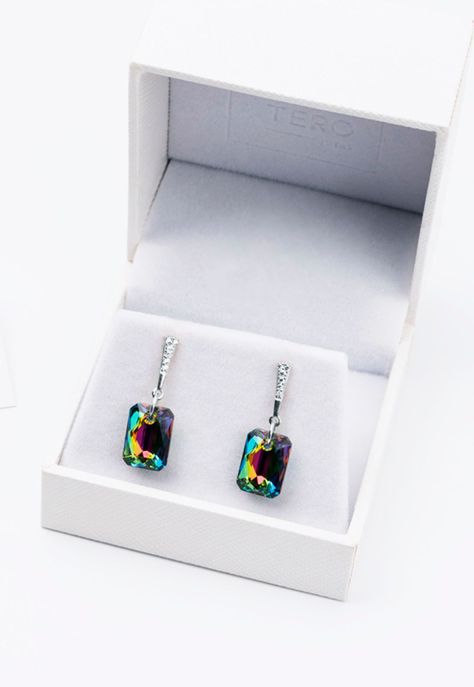 Aros Estefania Cristales Genuinos Vitral Medium -2