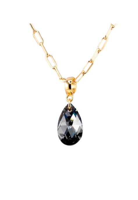 Collar Chiara Gold Baño de Oro 24k y Cristales Genuinos Silver Night-0