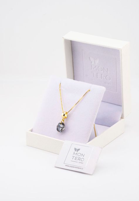 Collar Bali Gold Cristal Genuino Silver Night-1
