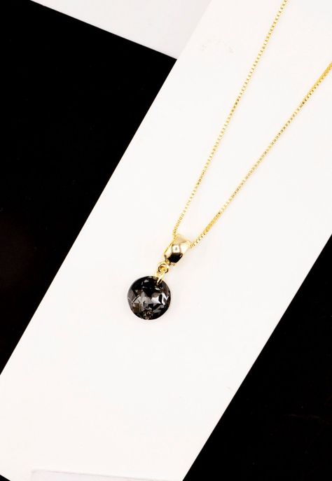 Collar Bali Gold Cristal Genuino Silver Night-2