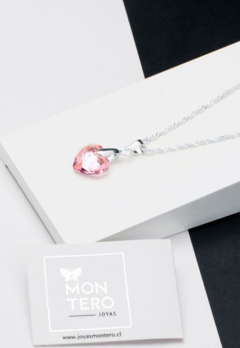 Collar Amor Cristales Genuinos Rose Shimmer-1