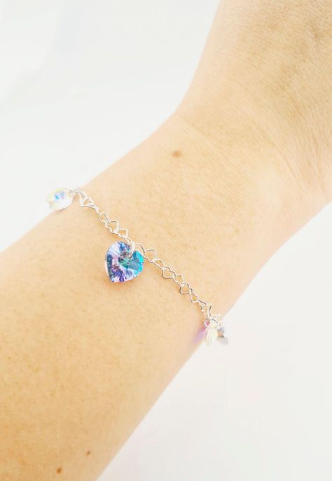 Pulsera Romance Plata italiana 925 Cristales Genuinos Vitral Light-3