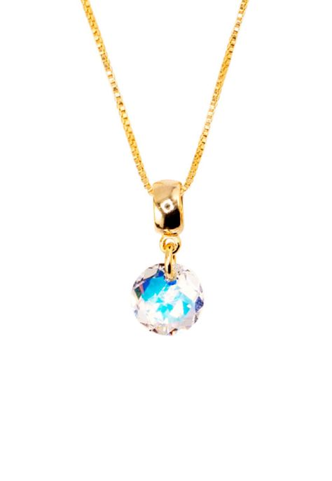 Collar Bali Gold Cristales Genuinos Aurora Boreal-0