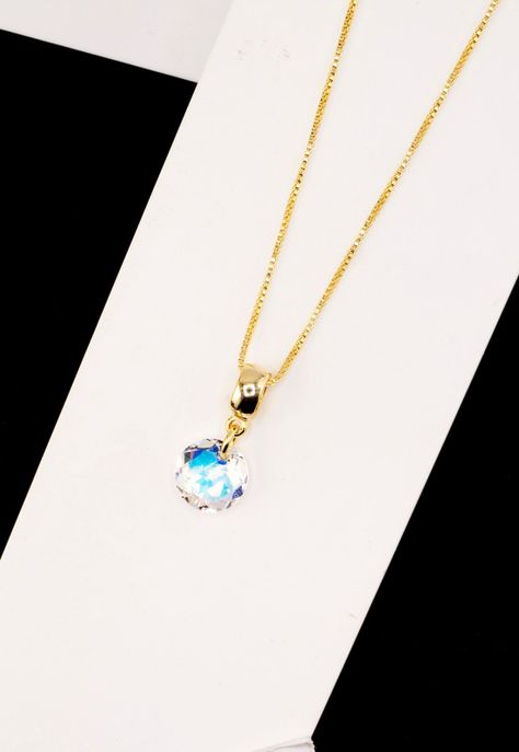 Collar Bali Gold Cristales Genuinos Aurora Boreal-2
