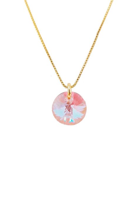 Collar Punto de Luz Gold Cristales Genuinos Light Rose-0