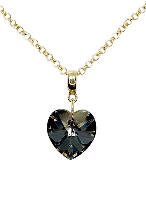 Collar Gran Romance Gold Cristal Genuino Silver Night-0