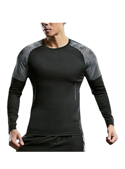 Polera Deportiva Compresión Negra Marca BHAP-0