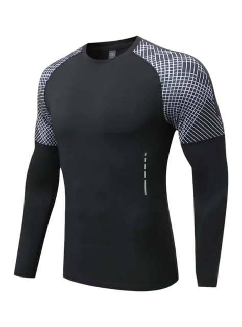 Polera Deportiva Compresión Negra Marca BHAP-2