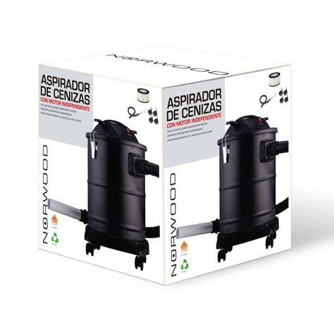 ASPIRADOR DE CENIZAS NORWOOD CON MOTOR 1000 W, Y MANGUERA RECUBIERTA EN METAL -1