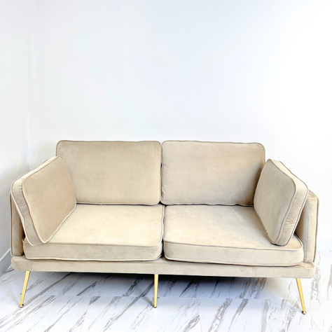 SOFA 3 CUERPOS BEIGE FELPA 160X70X80 CM DE ALTO-0