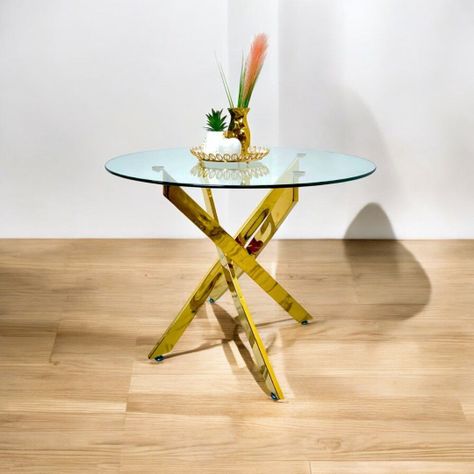 Juego de comedor redonda para 4 personas 100 cm modelo Elite con Silla Luxury.-1