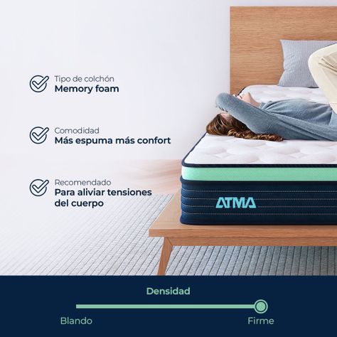 Colchon De Espuma Atma One 1 Plaza 90x190x20 Cm-1