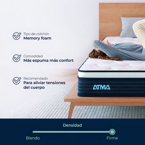 Colchon De Espuma Atma One 1 Plaza 90x190x20 Cm-8