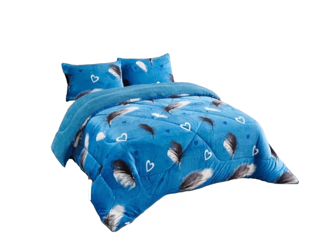 COBERTOR PLUSH CON CHIPORROAZUL PLUMA CORZON 2PADH-0