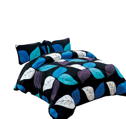COBERTOR PLUSH CON CHIPORRONEGRO HOJA COLORES 2PADH-0