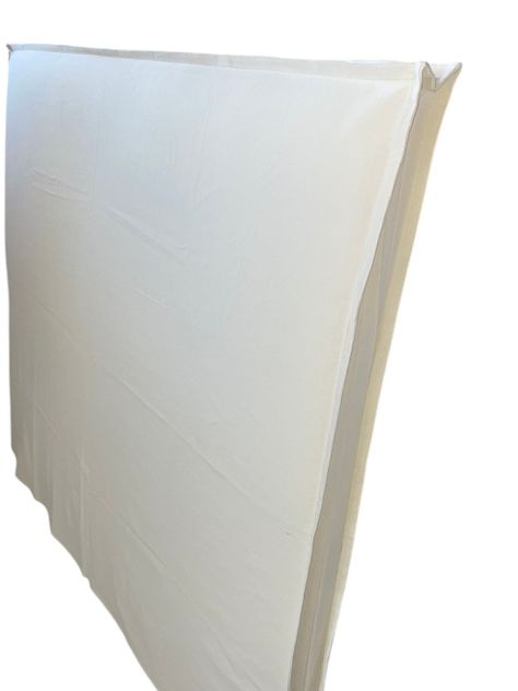 Respaldo de cama plaza y media con funda desmontable lino color crema-1