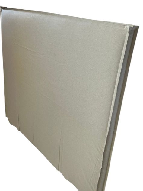 Respaldo de cama 2 plazas con funda desmontable lino color beige-0