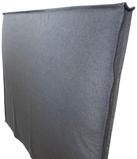 Respaldo de cama KING con funda desmontable lino gris oscuro doble costura-0