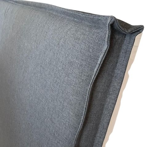 Respaldo de cama KING con funda desmontable lino gris oscuro doble costura-1