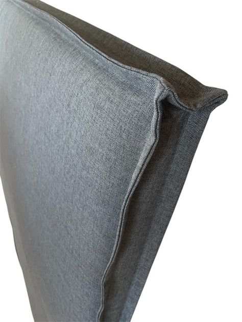 Respaldo de cama KING con funda desmontable lino gris oscuro doble costura-2
