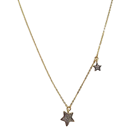 Collar oro amarillo italiano 18k, modelo estrellas-0