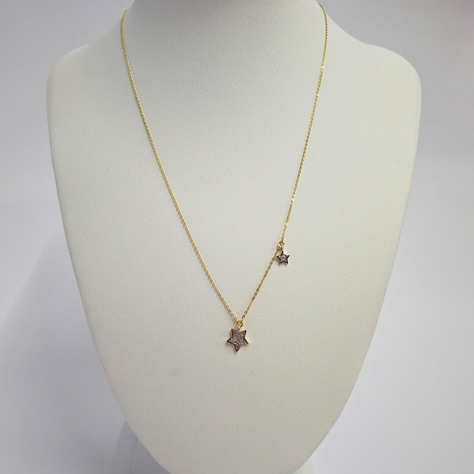 Collar oro amarillo italiano 18k, modelo estrellas-3