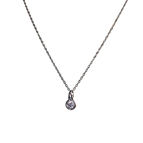 Collar Punto de luz, oro blanco italiano 18k-0