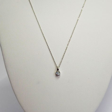 Collar Punto de luz, oro blanco italiano 18k-2