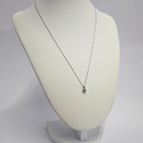 Collar Punto de luz, oro blanco italiano 18k-3