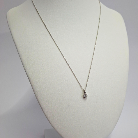 Collar Punto de luz, oro blanco italiano 18k-4