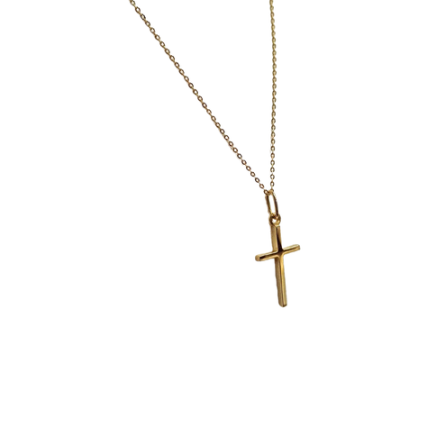 Collar modelo cruz 2, oro amarillo italiano 18k-0