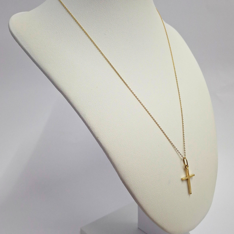Collar modelo cruz 2, oro amarillo italiano 18k-1