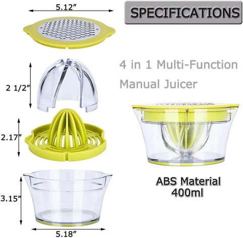 Exprimidor Manual de Cítricos Multi Función 4 EN 1-5