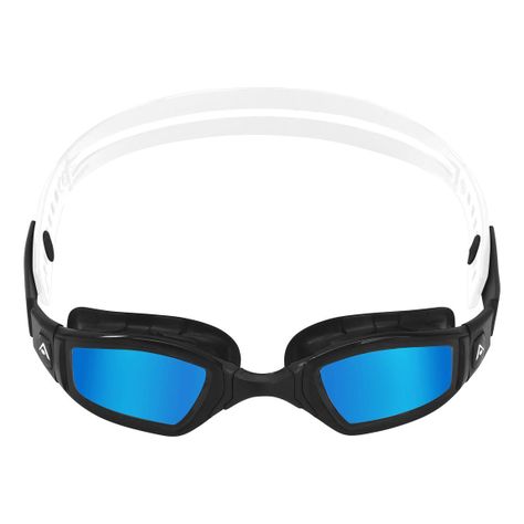 Lente De Natación Ninja Negro/blanco Lente Espejado Azul-0