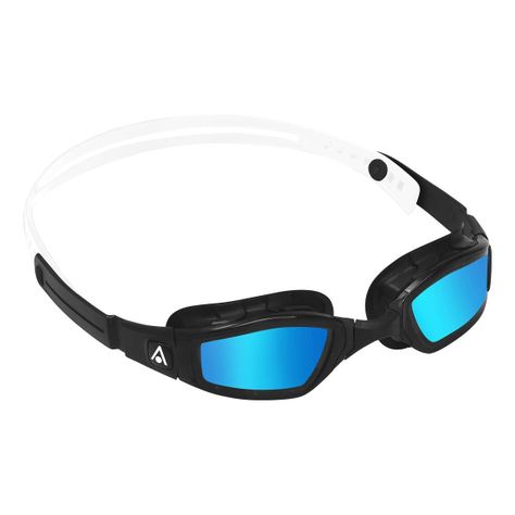 Lente De Natación Ninja Negro/blanco Lente Espejado Azul-1