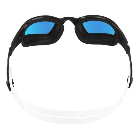 Lente De Natación Ninja Negro/blanco Lente Espejado Azul-2