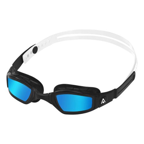 Lente De Natación Ninja Negro/blanco Lente Espejado Azul-3