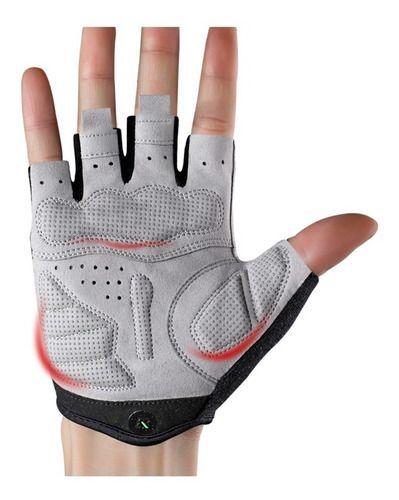 Guante Corto Rockbros S-109r Rojo Negro-2