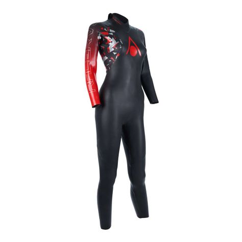 Traje De Agua Natacion Racer V3 Mujer Negro/rojo-3