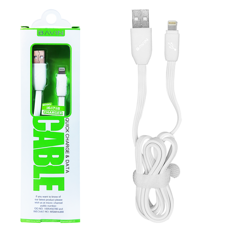 Cable de Carga Rápida 100 Cms. de Largo USB a Lightning / Bavin Modelo CB-026-3