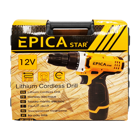 Taladro Inalámbrico 2 Baterías De Litio 12V. Epica Star EP-10194-1