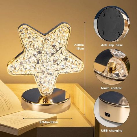 Lampara Mesa Estrella Led Romantica Domitorio Moderna Lau-5