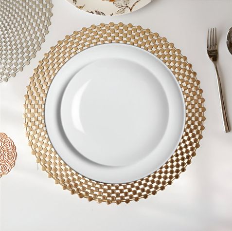 Set de 10 Manteles Individuales Redondos Resistente 38cm Jhn-2