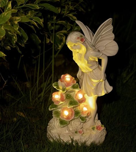 Estatua Figura Ángel Jardín Escultura Decoración LED Jhn-4