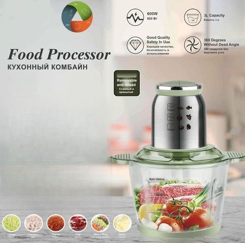 Procesador Alimento 3L Triturar Picar Carne Cocina Hogar Lau-5
