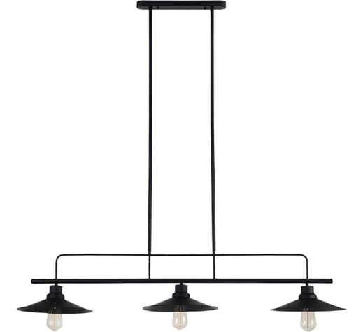 LÁMPARA COLGANTE Vintage Campanas Negras LED Triple cabezal-1