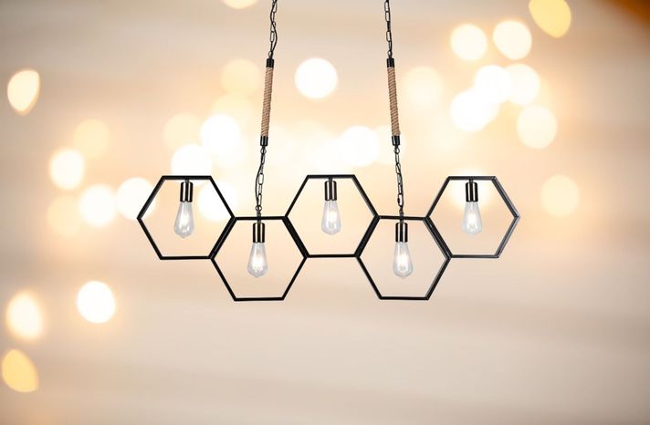 Lámpara Colgante Techo 5 Luces E27 Moderno Geométrico Jhn-5
